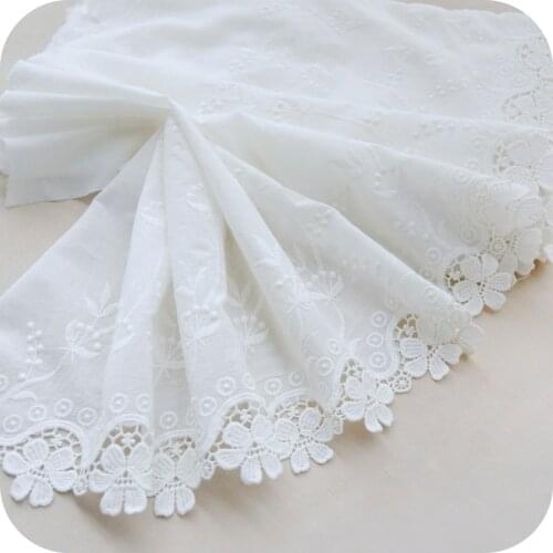 1YARDS 42CM 100% cotton embroidery lace french lace ribbon fabric guipure diy trims warp knitting sewing Accessories