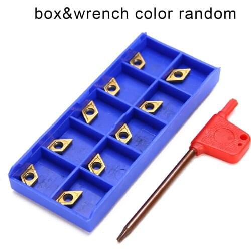 10pcs Carbide Inserts DCMT070204 US735 DCMT21.51 Inserts With Wrench For Lathe Turning Tool