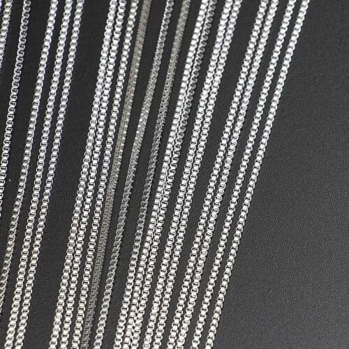 12Pcs/Pack 50cm Gold Lobster Clasp Box chain Necklace For DIY Necklaces Jewelry Making Findings Accessories Wholesale