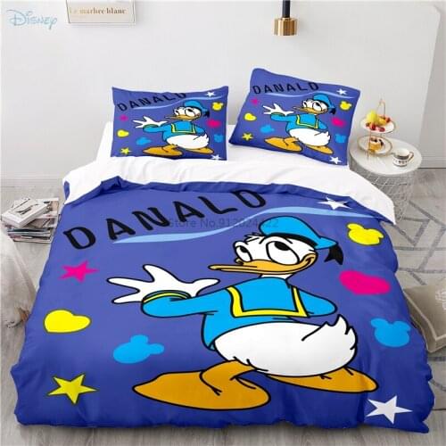 Cartoon Star Donald Duck Mickey Mouse Minnie Mouse Winnie The Pooh Printed 3d Bedding Set Duvet Cover Set with Pillowcase 2/3pcs