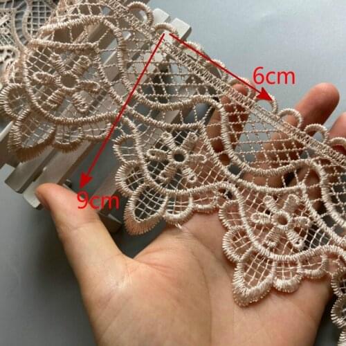 2 yards Lace Trim Ribbon for Home Textiles Curtains Sofa Covers Cushions Embroidered Tape Trimmings Polyester Sewing Lace Fabric