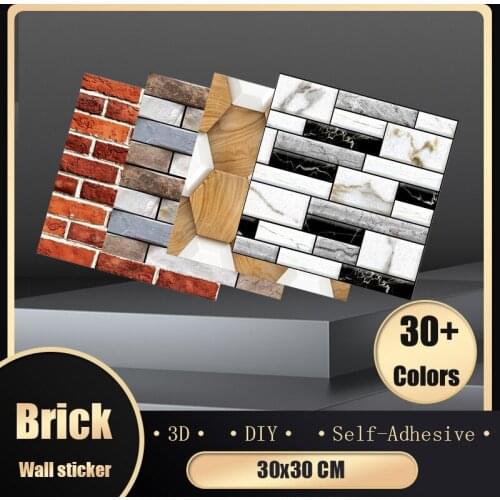 3D Wallpaper Marble Brick Peel and Self-Adhesive Wall Stickers Waterproof DIY Kitchen Bathroom Home Tiles Wall Stick PVC Sticker
