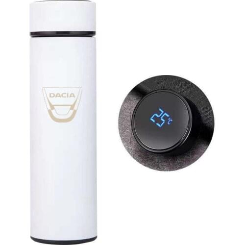 500ML Intelligent Thermos For Dacia Emblem Duster Temperature Display Customize Logo Stainless Steel Vacuum Water Cup Travel mug