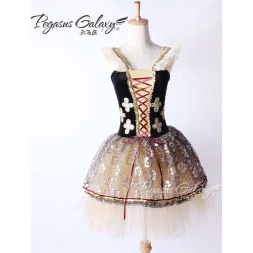 Girls Ballet Tutu Dress Lady Competition Professional Dance Costume Adult Black Romantic Ballet Tutu Suit Ballerina Dress B-6359
