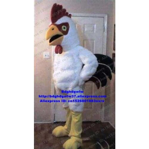 White Chicken Chook Cock Rooster Hen Chick Mascot Costume Adult Cartoon Character Sports Party Marketplace Hypermarket zx2944
