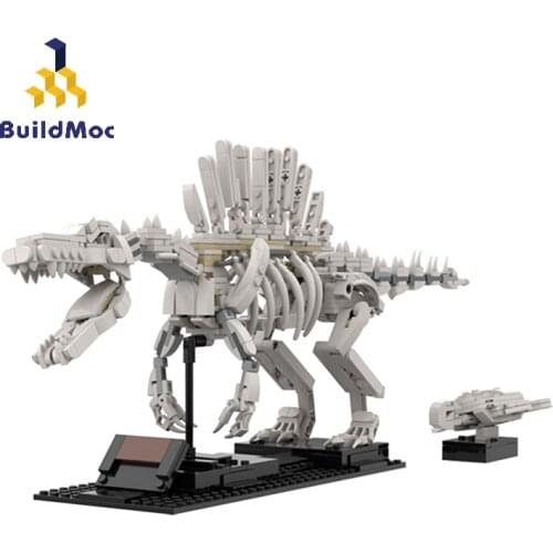 BuildMoc Jurassic Dinosaur Spinosaurus Skeleton Turtle Building Blocks MOC Expert Alternative Body Type Model Bricks Toy