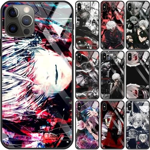 Phone case For iphone 12 11 pro max 12 mini xs max xR X 8 7 6S Plus SE Bumper glass Fundas smartphone Tokyo Ghoul Trendy
