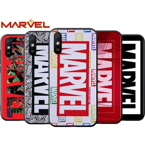 Marvel logo cool for Xiaomi Redmi 10X Pro 9C 9A 9T 9 GO K40 K30 Ultra K20 8 7 S2 6 5 4X Pro Soft Black Phone Case