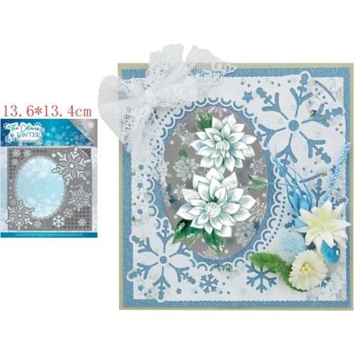 Daffodil rectangle background Metal Cutting Dies Cutting Mold Decoration Scrapbook Paper Craft Knife Mold Blade Dies Stencils