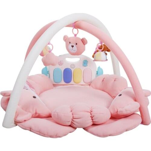 Baby Education Music Fitness Frame Rack Toys Play Gym Mat with Piano Keyboard Infant Fitness Carpet Gift for Kids 0-3Y