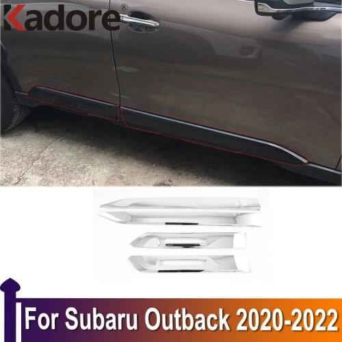 For Subaru Outback 2020 2021 2022 ABS Chrome Side Door Body Molding Line Cover Trim Protector Decoration Exterior Accessories