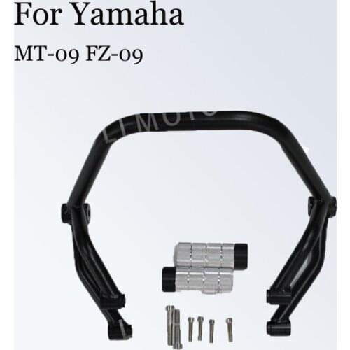 For Yamaha MT09 FZ09 Dumb Black Subcage Stunt Rear Passenger Peg Tracer MT-09 FZ-09 2013 2014 2015 2016 2017