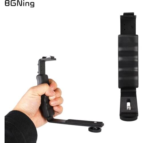 DSLR Camera L Bracket Video DV Handle Grip Flash Light 2 Cold Shoe Mount 1/4 Tripod for DJI OSMO Mobile 3 4 Gimbal
