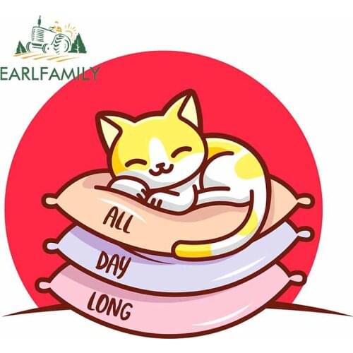 EARLFAMILY 13cm x 11.3cm For Cat Motorcycle Car Stickerss Bumper Decal Vinyl Material Car Styling Graffiti Sticker Decoration