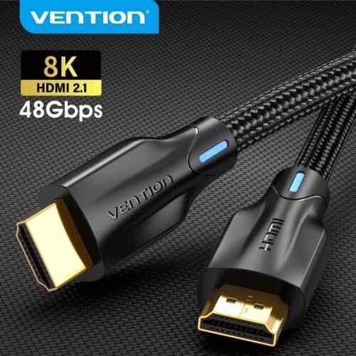 Vention HDMI 2.1 Cable 8K/60Hz 4K/120Hz 48Gbps HDMI Splitter Digital Cable for PS4 PS5 TV Box HDR10+ Xiaomi Mi Box 8K HDMI 2.1