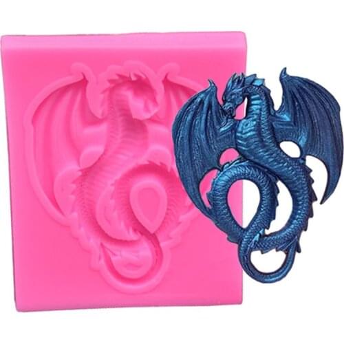 Flying Dragon Mold Silicone Fondant Animal Fiery Dragon Mold Resin Jewelry Tool F3MF