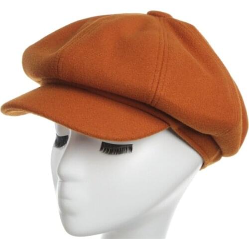 Womens Newsboy Cap Ladies Autumn Winter Fashion Suede fabric Octagonal Hats Hats for women winter outdoor hats for women