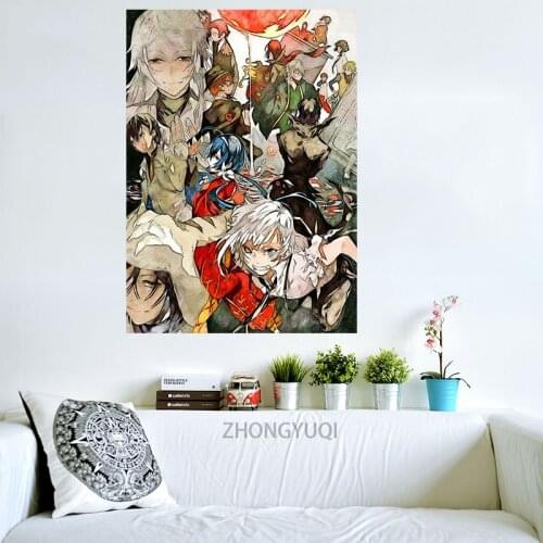 Japanese anime figure poster bungo stray dogs home living bedroom decoration wall art nordic canvas picture one piece frames