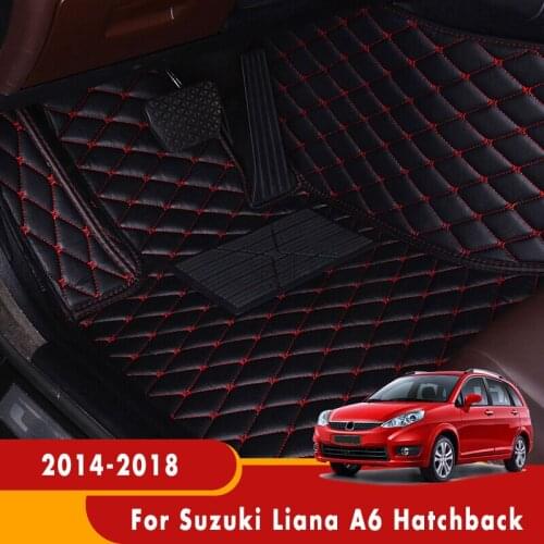 Custom Carpet For Suzuki Liana A6 Hatchback 2018 2017 2016 2015 2014 Leather Car Floor Mats Car Accessories Pedal Foot Pads Rugs