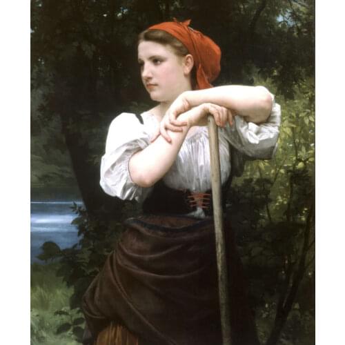 Beautiful Handmade Oil painting picture reproduction Faneuse by William Bouguereau