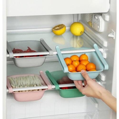 Kitchen Refrigerator Fruits Storage Baskets Pull-out Refrigerator Storage Box Holder Food Organizer Drawer Shelf Home Storage