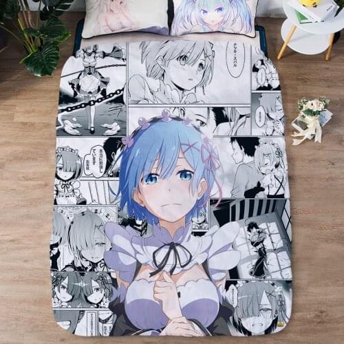 Rem Ram Summer Blanket Cartoon Anime Blanket Christmas Gift Throw Soft Warm Camping Blanket Thin Quilt Girl Bedroom 04