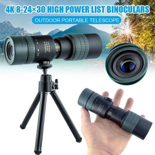 Hot 4K 8-24X30mm Super Telephoto Zoom Monocular Telescope Racing Beach Birds Watching for Beach Travel