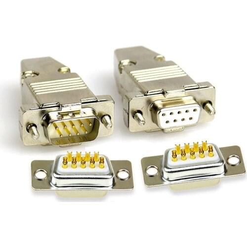 Metal RS232 DB9 Serial Port Connector Gold-plated Socket Plug 9 Pin COM adapter Male Female