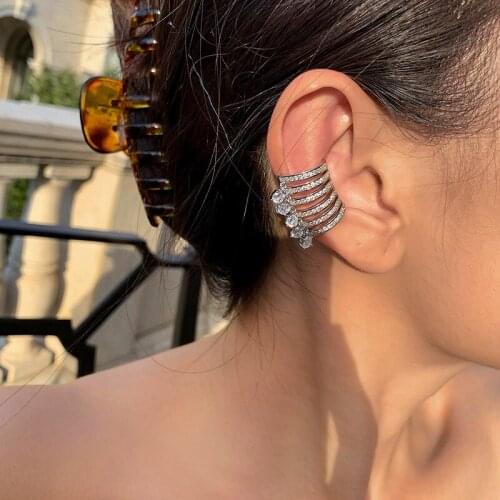 Fashion Modern Micro Pave Zircon Clip On Earrings For Women Korean Style Temperament 2021 New Jewelry Earings Wholesale