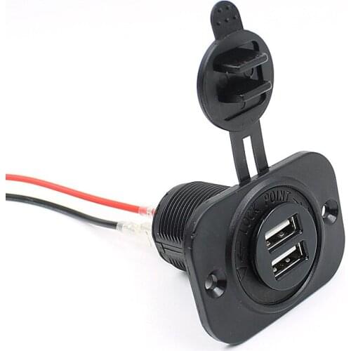 Motorcycle car charger Apple mobile phone charging dual USB2.1a car charger car supplies 12v-24v