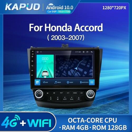 Kapud Android 10.0 Auto Radio 9" Car Multimedia Player Stereo For Honda 7-Generation Accord 2003-2007 GPS Navigation BT