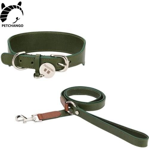 Dog Collar Durable Leather Collar Leash Set for Dog Genuine Leather Collars Small Medium Large Dogs Pet Supplies Dog Accessories