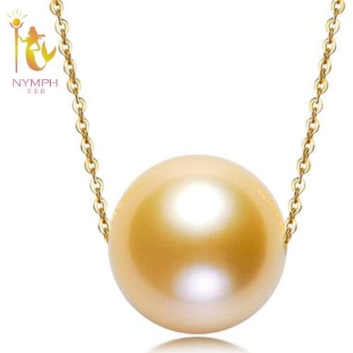 [NYMPH] Pearl Jewelry Fine Jewelry 18K Yellow Gold au750 Natural South Sea Pearl Necklace Pendant for women DZ622