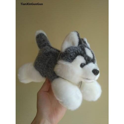 About 32cm prone husky plush toy soft doll Christmas gift b1784