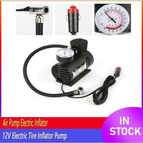 Portable Air Pump Electric Inflator 300 PSI For Ball Bicycle Black 12V Mini Electric Kit Mini Car Tire Inflator Accessories
