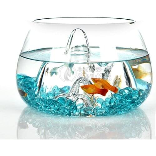 Transparent Landscape Glass Aquarium Living Room Small Creative Goldfish Tank Living Room Lazy Fish Tank Big Aquarium Tank