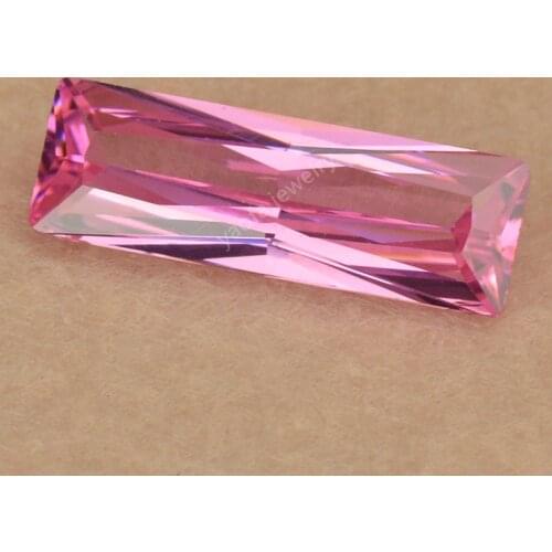 Sale 3x7mm~5X20mm 5A Pink Red Color Elongated Rectangle Shape Baguette Cut Synthetic Cubic Zirconia Lengthen Gems Loose CZ Stone