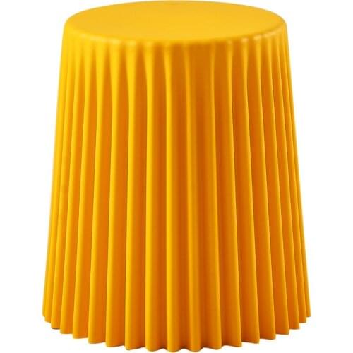 Pink Wrinkle Plastic Coffee Table Living Room Side Table Bedside Macaroon Color Round Table Creative Stool Cake-shape Home Decor