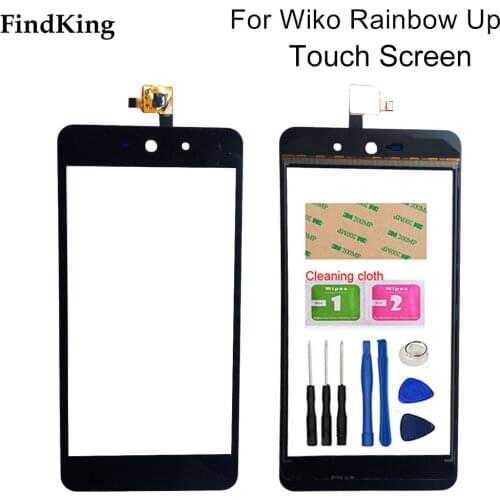 5.0'' Mobile Front Touch Glass For Wiko Rainbow Up Touch Screen Glass Digitizer Panel Lens Sensor Tools Adhesive
