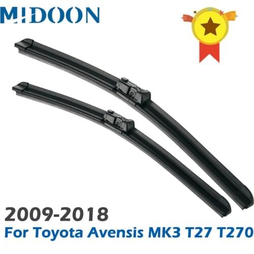 MIDOON Wiper RHD & LHD Front Wiper Blades For Toyota Avensis MK3 T27 T270 2009 - 2018 Windshield Windscreen Front Window 26"16"
