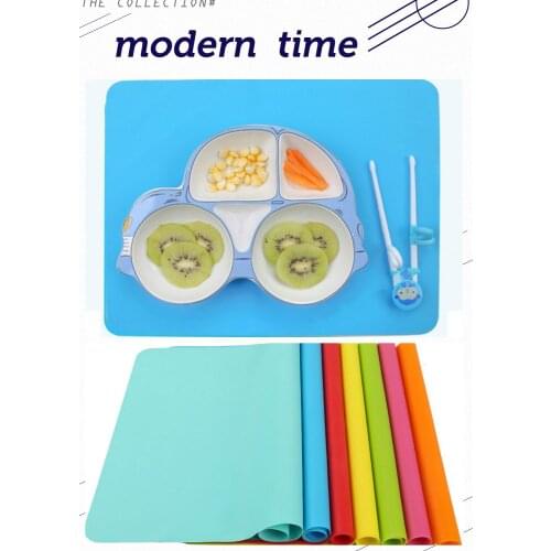 Silicone Rectangle Shaped Placemat Dinnerware Table Mat Washable Portable KItchen decorating Accessories