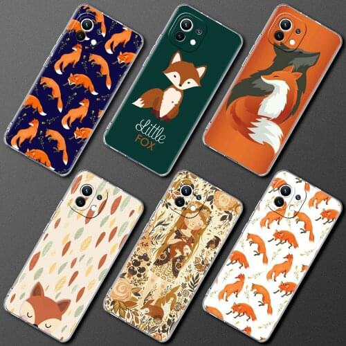 Silicone Case For Xiaomi Mi Poco X3 NFC 10T Pro M3 Note 10 Lite 11 9T F3 Transparent Shockproof Phone Cover Fox Cartoon Animal