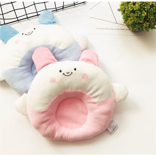 Cute Rabbit Shape Cotton Baby Styling Pillow Anti-eccentric Head Newborn Toddler Infant Cartoon Pillow Velvet Baby Pillows