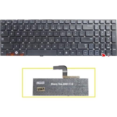 SSEA New laptop US Keyboard for Samsung RV509 RV511 NP-RV511 RV513 RV515 RV518 RV520 NP-RV520 black no frame