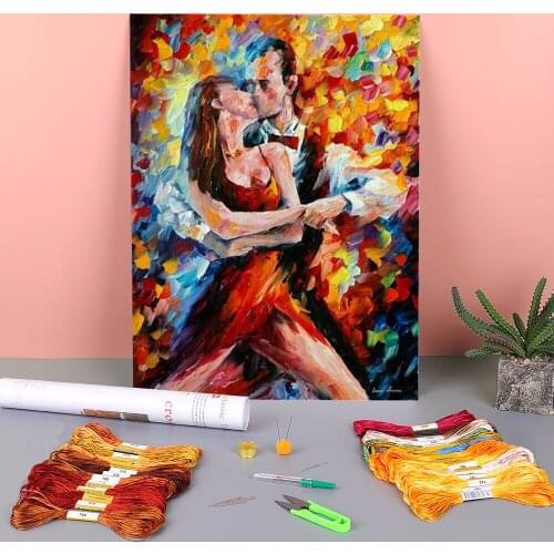 In The Rhythm Tango Printed Fabric 11CT Cross-Stitch Patterns Embroidery DMC Threads Craft Sewing Painting Promotions