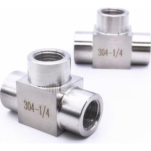 1/8" 1/4" 3/8" 1/2" 3/4" 1" BSPP M20x1.5mm Female Tee 3 Way Coupler 304 Stainless Steel Connector Water Gas Propane