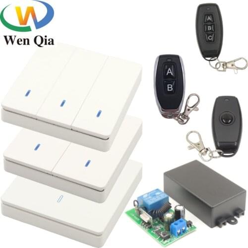 433Mhz 1/2/3 Gang smart wireless push switch AC220V 10A 1CH receiver RF universal transmitter for Family lighting lamp bulb LED
