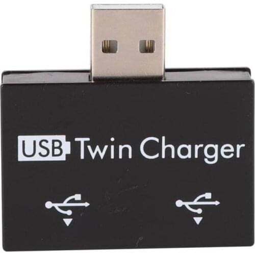 USB 2.0 Male to 2 Port USB Twin Charger Adapter USB DC 5V Charging Splitter Hub Adapter Converter Connector