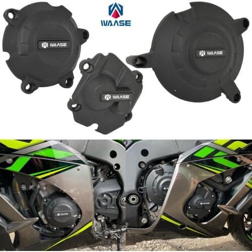 Waase Engine Guard Stator Clutch Pulse Case Cover Slider Crasg Protector Set For KAWASAKI Ninja ZX10R ZX-10R 2011-2015 2016-2021