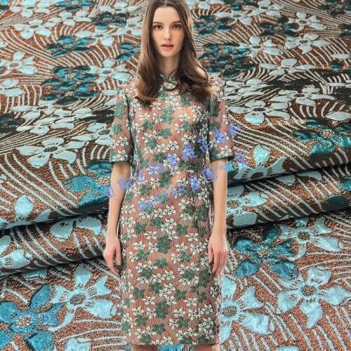 Europe and the United States retro hot gold jacquard clothes cloth DIY dress bag brocade satin cheongsam clothing fabric